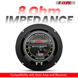 5Core 8 Inch Midrange Door Speaker 500W Subwoofer w Aluminum Bullet 8Ω Sub Woofer 1 PC