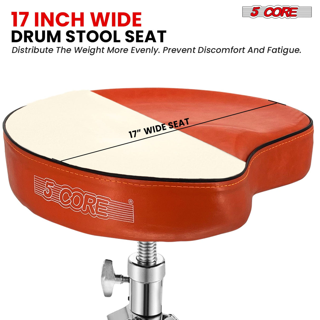 5Core Drum Throne Padded Guitar Stool Saddle Drummer Seat for Adults & Kids