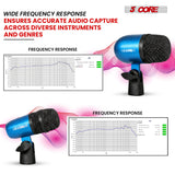 5 Core Conga Mic Snare Tom Set Professional XLR Cardioid Condenser Instrument Microphone Kit