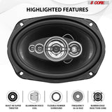 5Core 6x9 Car Speaker 800W 4Ohm 2 Way Coaxial Speaker w Super Tweeter Universal Fit for Vehicle