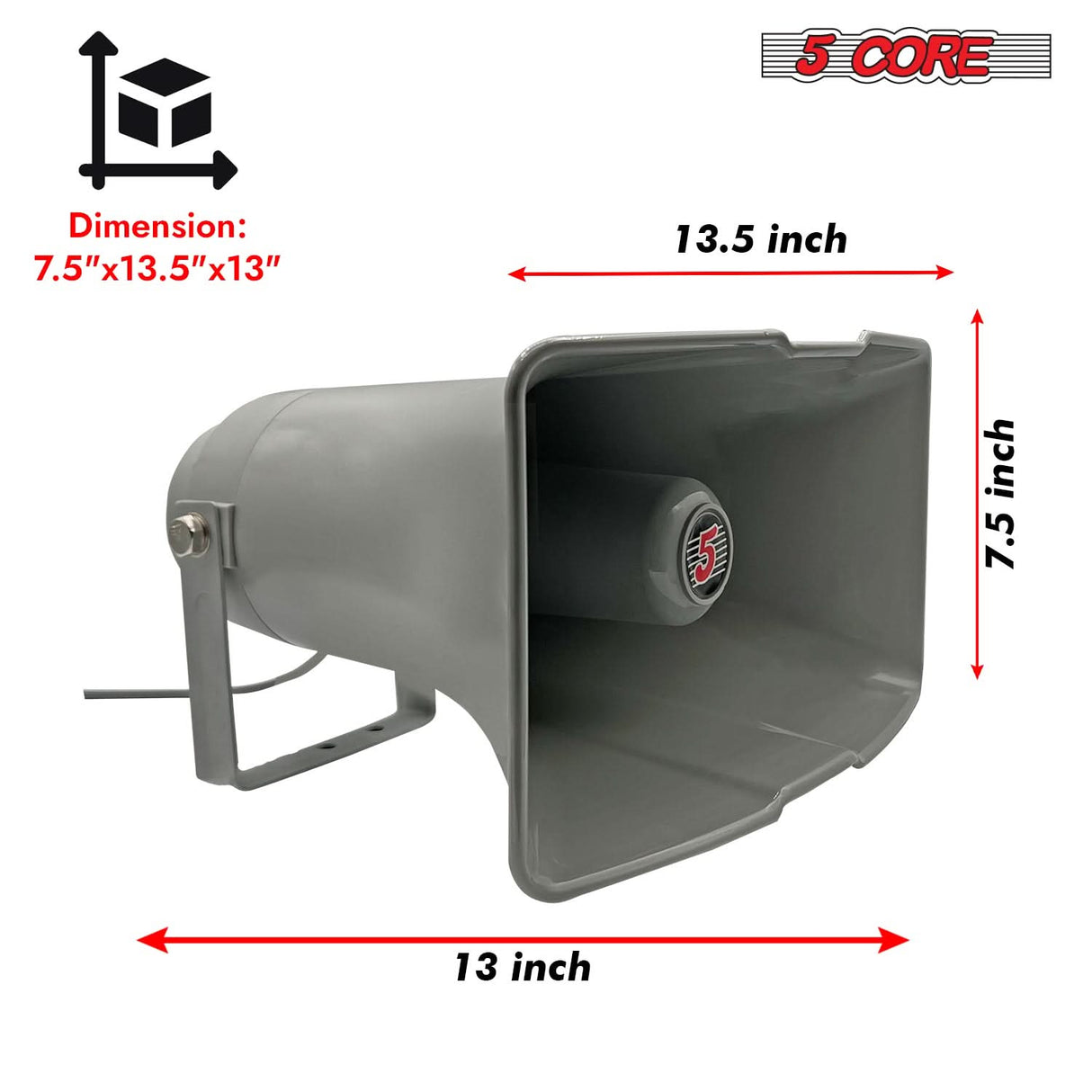 High-efficiency horn speaker with wide sound coverage and sharp voice projection