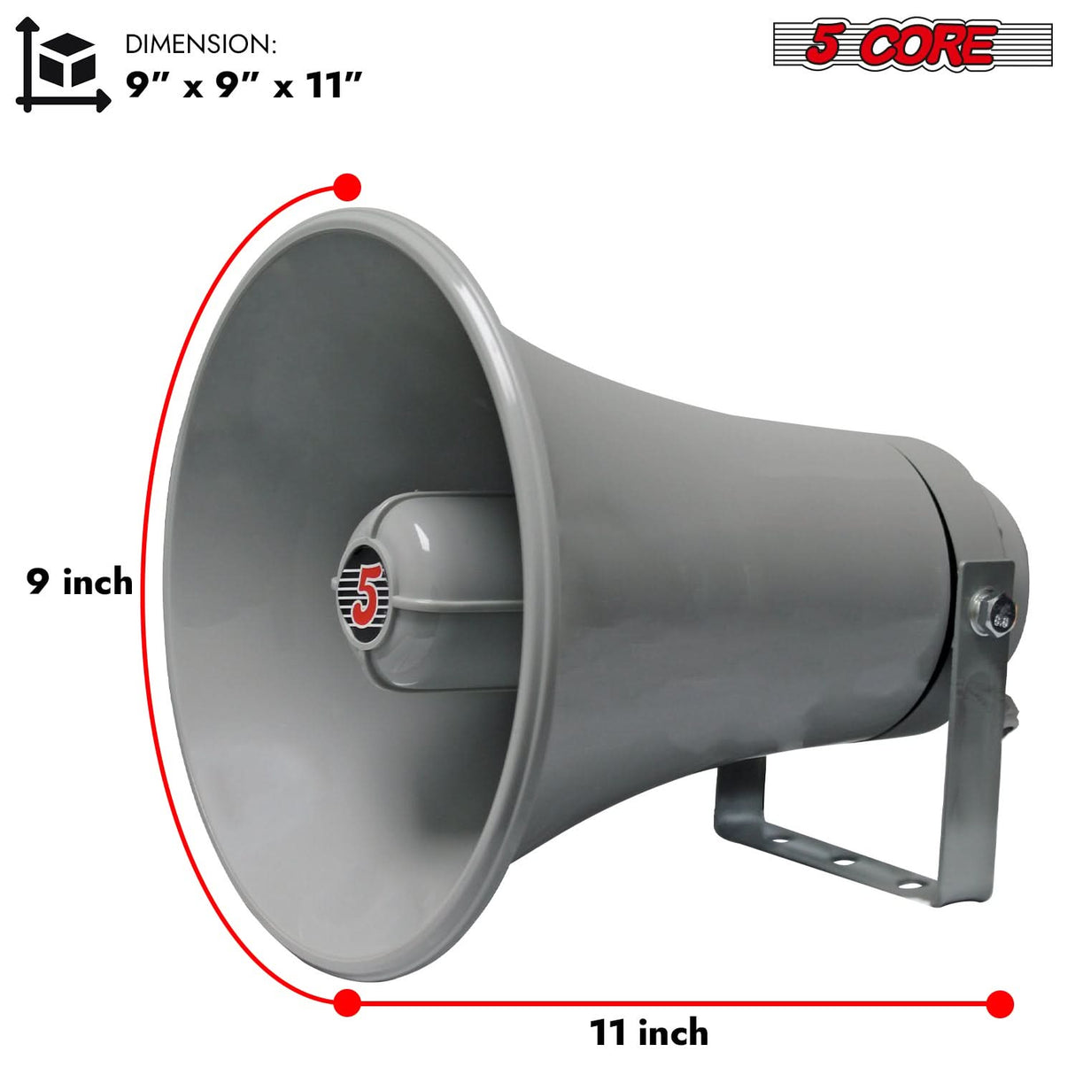 5Core PA Speaker Pair 200W Bull Horn Loud Audio Indoor Outdoor Speakers System 8Ohm Reflex Megaphone