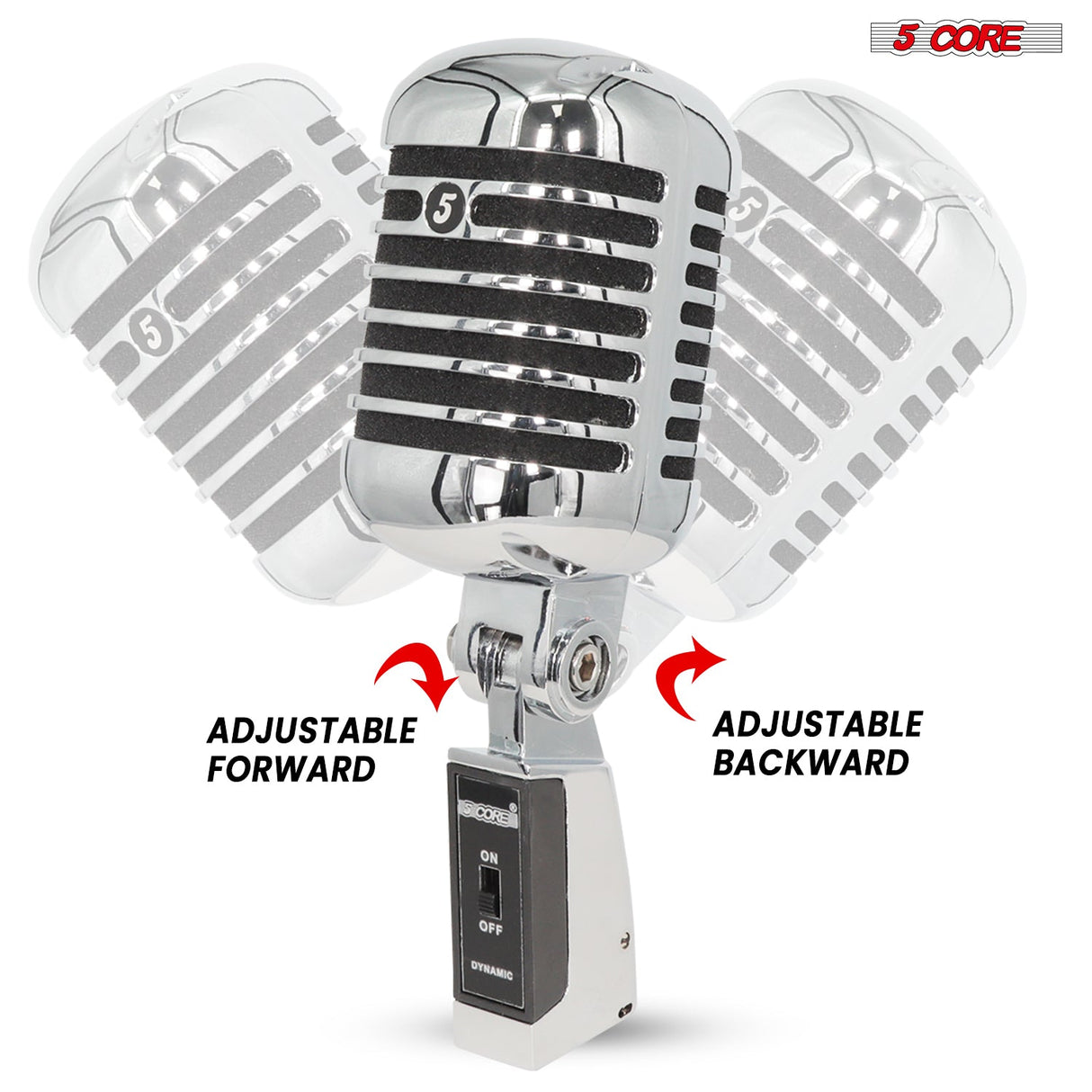 5Core Vintage Microphone Classic Dynamic Professional XLR Studio Retro Style Mic BLACK