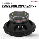 5 Core 8 Inch Subwoofer 200W Car Audio Woofer 4 Ohm Replacement Deep Bass Component Loud Speaker