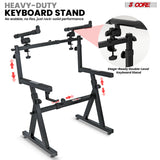 5Core 2 Tier Keyboard Stand Z Style Adjustable Heavy Duty Electric Piano Riser Holder