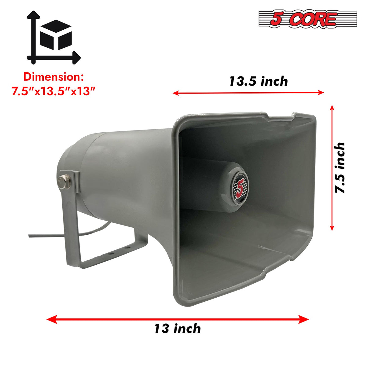 5 Core PA Horn Speaker Outdoor Siren Loudspeaker 35W RMS Loud Megaphone Driver Horn
