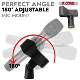 5 Core Mic Stand Floor Pair Height Adjustable Universal Heavy Weight Microphone Stands Round Base