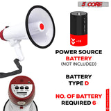 5Core Megaphone Bullhorn Speaker 40W Bull Horn Cheer Megafono 1000 Yards