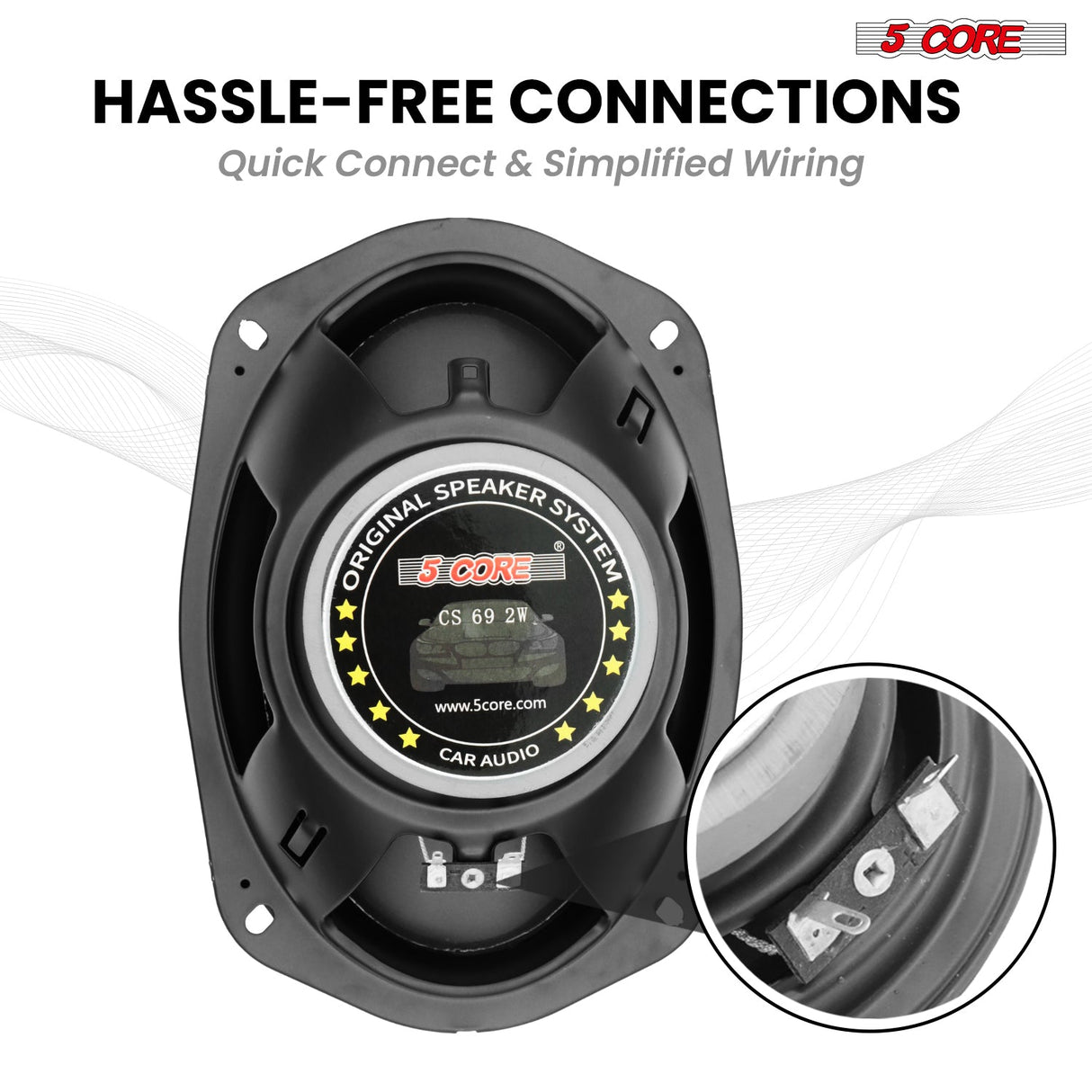 5Core 6x9 Car Speaker 800W 4Ohm 2 Way Coaxial Speaker w Super Tweeter Universal Fit for Vehicle