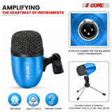 5 Core Conga Mic Snare Tom Set Professional XLR Cardioid Condenser Instrument Microphone Kit