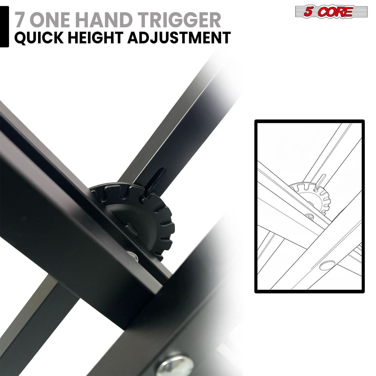 5 Core Keyboard Stand Height Adjustable One Hand Trigger Quick Release Portable Key Board DJ Stands