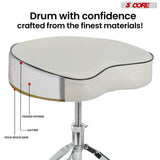 5 Core Drum Throne 3.5" Padded Guitar Stool Drummer Chair Adjustable Seat
