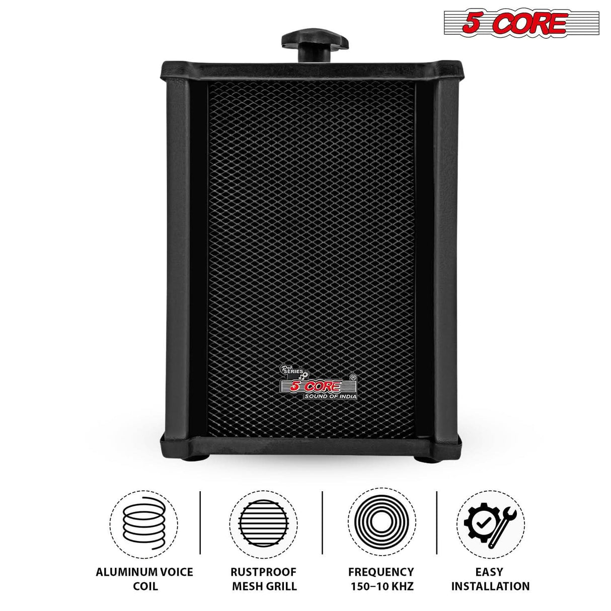 5Core Outdoor Speakers Stereo In Wall 100W Peak Passive Home Audio System