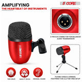 5 Core Conga Mic Snare Tom Set Professional XLR Cardioid Unidirectional Instrument Microphone Kit