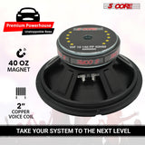 5 Core 10" Subwoofer Pair 300W Car Woofer 4 Ohm Replacement Deep Bass Sub Loud Speaker for Vehicle