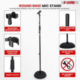 5Core Mic Stand Floor Heavy Duty Height Adjustable Pedestal Para Microfono for Singing On Stage Studio