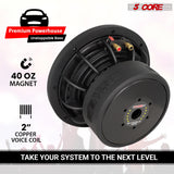 5Core 8 Inch Car Subwoofer Dual 4Ohm 1000W Component Sub Woofer Driver Aluminum Frame 8” Woofers