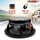 5 Core 10" Subwoofer Speaker 300W RMS Full Range Car Audio Sub Woofer 4 Ohm Bass Replacement Driver
