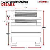 5Core 3.5 Inch Tweeters 60W Max 30W RMS 25.4mm Voice Coil Super Tweeter Car Audio