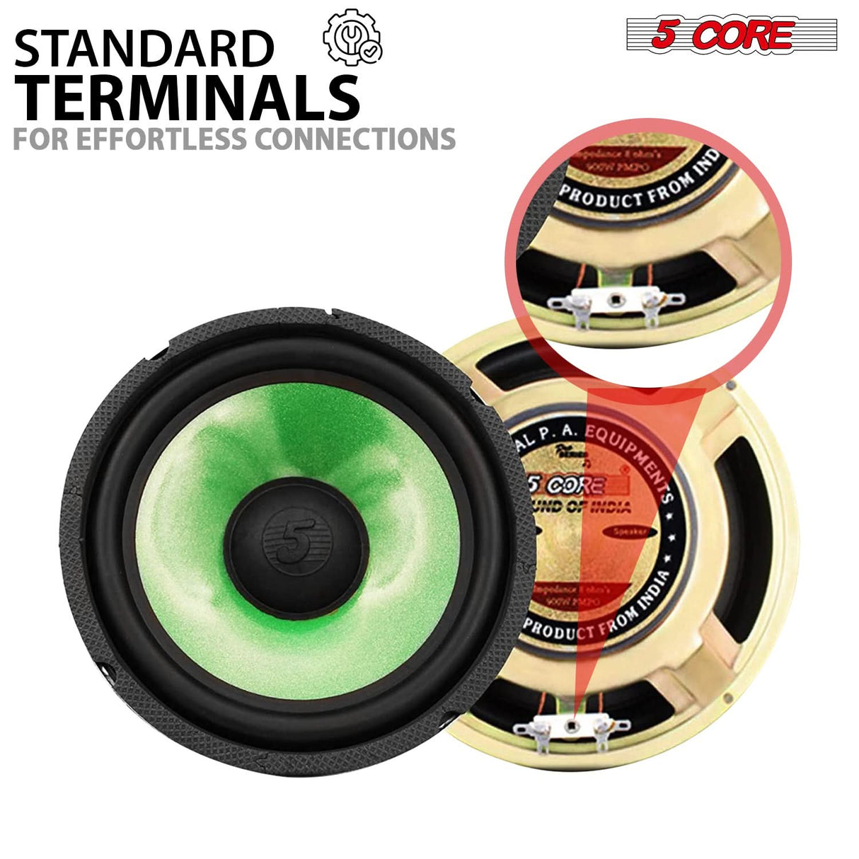 5 Core 8 Inch Subwoofer 900W PA DJ Sub Woofer Speaker 8Ohm w Deep Bass Replacement Component Speaker