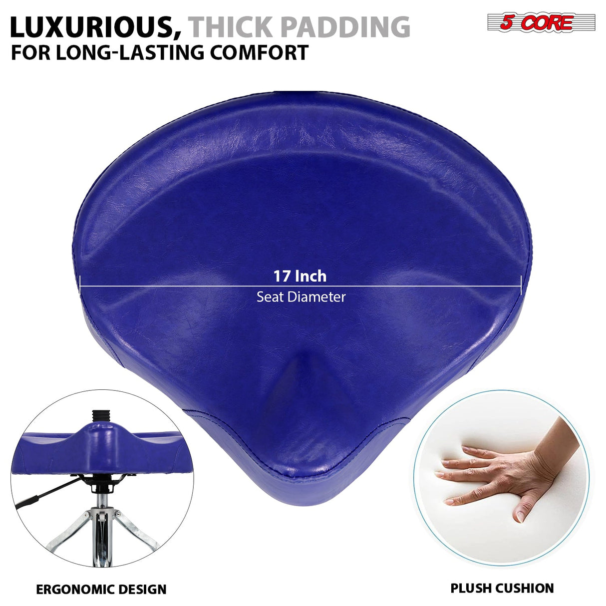 17 inch wide ergonomic drumming throne