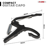 5Core Capo Aluminum Universal Guitar String Clip w Metal Spring + 6Pcs Guitar Picks + Carry Bag