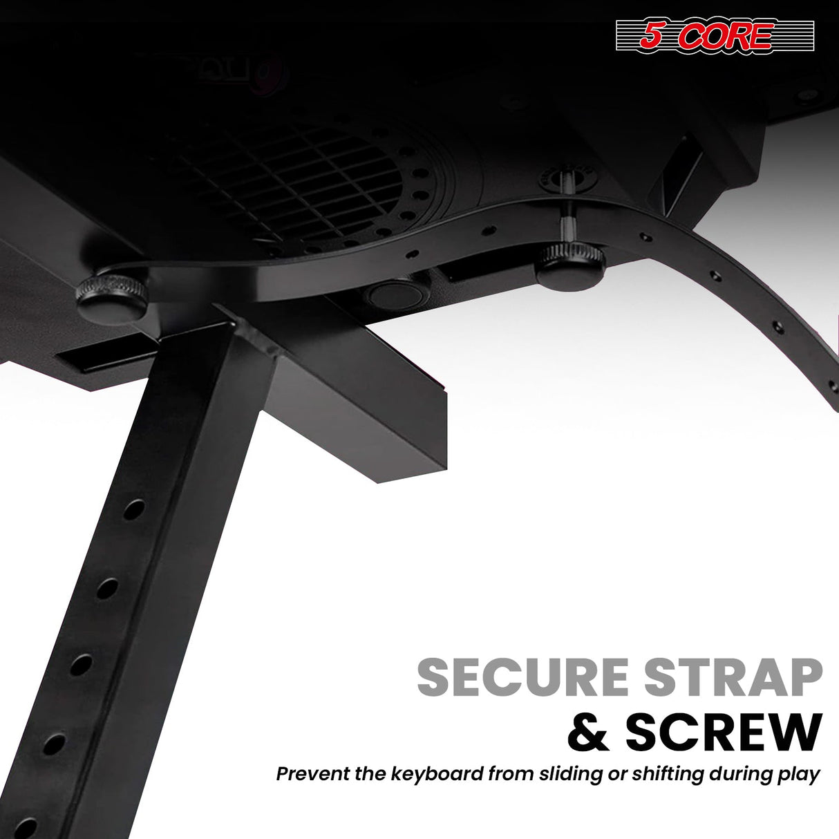 5Core 2 Tier Keyboard Stand Z Style Adjustable Heavy Duty Electric Piano Riser Holder