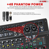 5 Core Audio Mixer 12 Channel DJ Soundboard USB Interface Bluetooth Mixing Console w 99 DSP Effect