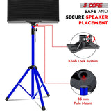 5Core Speaker Stands Adjustable PA DJ Tripod Heavy Duty w 35mm Mount Insert