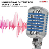 5Core Vintage Microphone Classic Dynamic Professional XLR Studio Retro Style Mic BLUE
