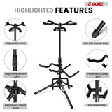 5 Core Guitar Stand Adjustable Triple Guitars Stands Floor w Neck Holder for Acoustic Electric Bass