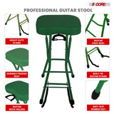 5Core Guitar Stool 3.15" Padded Chair Foldable Heavy Duty Music Seat Built in Foot Rest Guitar Stand