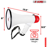 5Core Megaphone Bullhorn Speaker 40W Bull Horn Cheer Megafono 1000 Yards