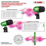 5 Core Conga Mic Snare Tom Set Professional XLR Cardioid Unidirectional Instrument Microphone Kit
