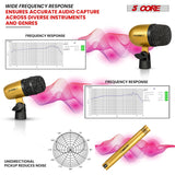 5 Core Conga Mic Snare Tom Microphone Drum Kit Condenser XLR Instrument Mics