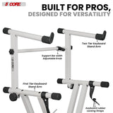 5Core 2 Tier Keyboard Stand Double X Style Adjustable Electric Piano Riser Holder