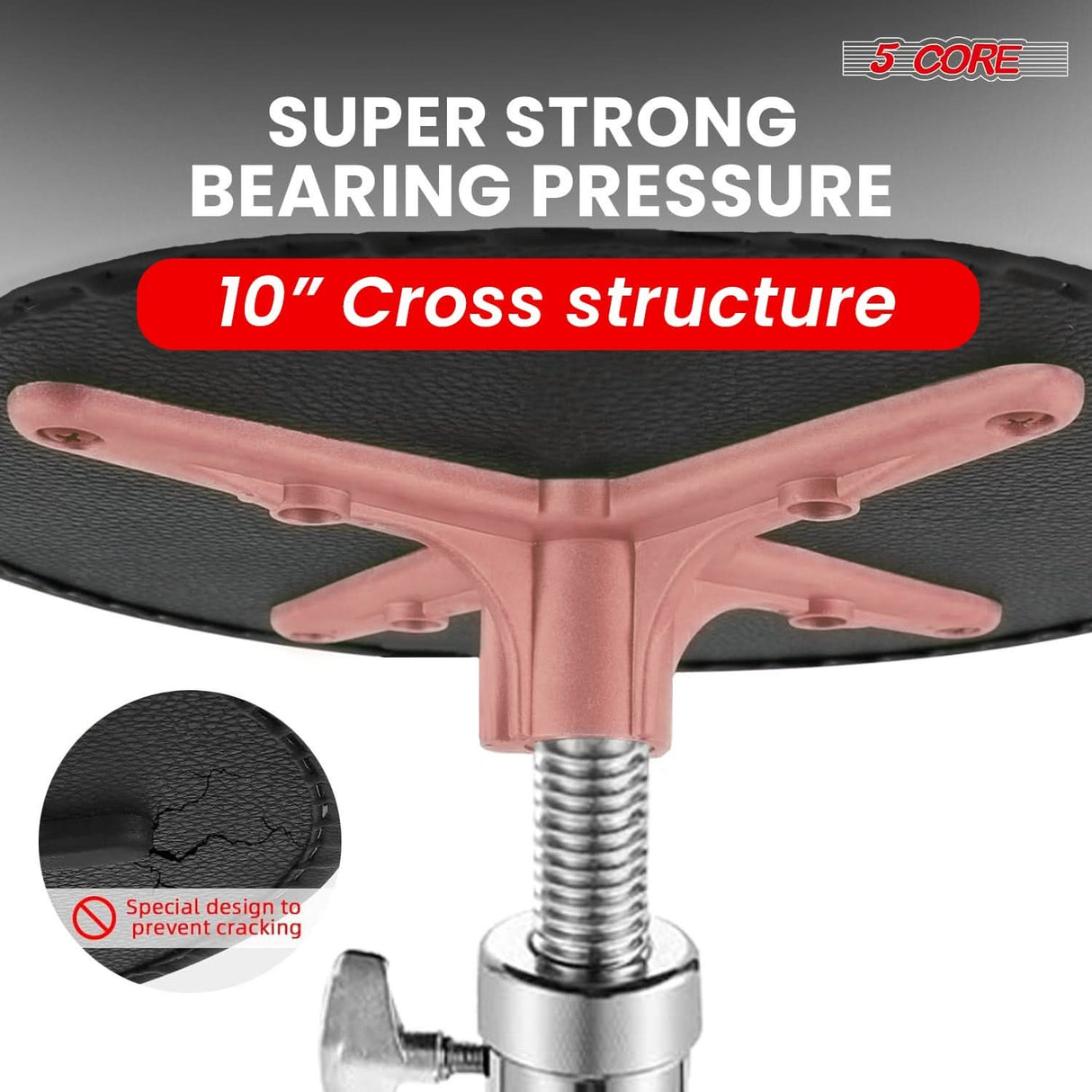 5 Core Drum Throne 3.5" Padded Guitar Stool Drummer Chair Adjustable Seat