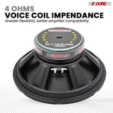5 Core 12 Inch Woofer 400W Car Subwoofer 4Ohm Replacement Deep Sub w Poly Cone