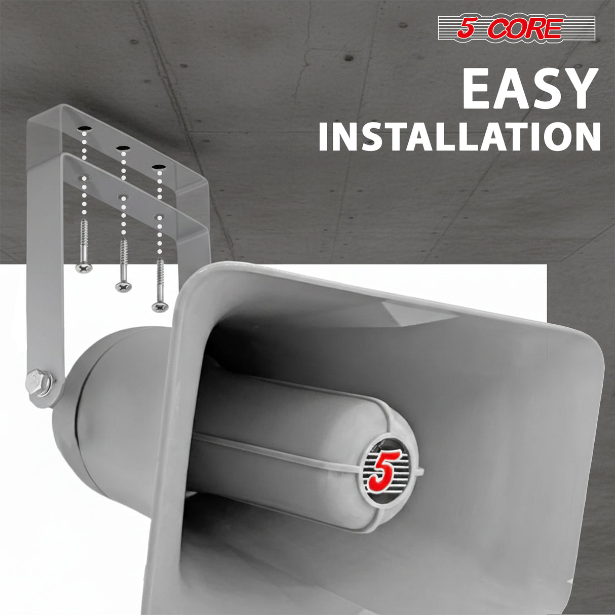 5 Core 10 Inch PA Horn 200W Loud Speaker Bull Horn Loud Audio 8Ohm All Weather Indoor Outdoor Use