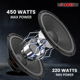 5 Core 15" Subwoofer Speaker Pair 450W MAX PA DJ Replacement Audio Sub Woofer 8Ohm Bass Driver