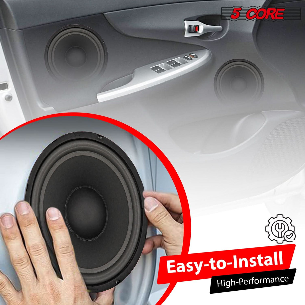 5 Core 10 Inch Subwoofer pair 600W Car Audio Sub Woofer 4 Ohm w Deep Bass Replacement Loud Speaker