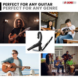 5Core Capo Aluminum Universal Guitar String Clip w Metal Spring + 6Pcs Guitar Picks + Carry Bag