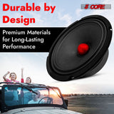 Pair of 8 inch midrange car speakers with aluminum bullet construction
