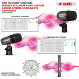 5 Core Conga Mic Snare Tom Microphone Drum Kit Condenser XLR Instrument Mics