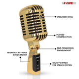 5Core Vintage Microphone Classic Dynamic Professional XLR Studio Retro Style Mic Gold