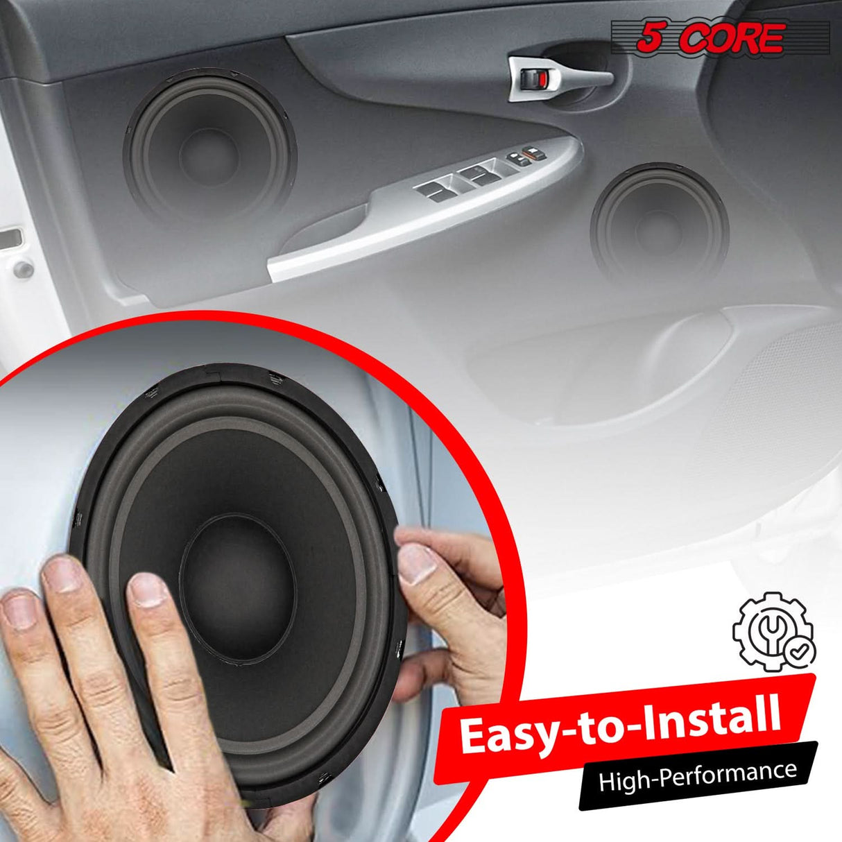 5 Core Car Woofer 900W Combined Power Magnet Close View
