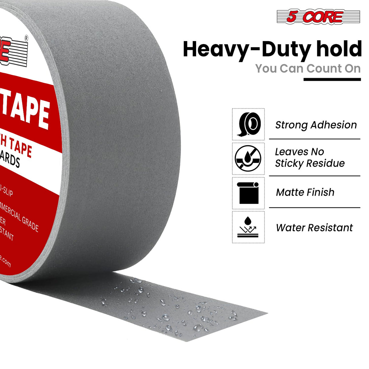 5 Core Gaffers Tape 2 Inch 30 Yards Professional Grey Pro Gaff Tape Non Reflective Water Resistant