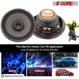 5 Core 8" Subwoofer 1000W Dual Cone Car Audio Sub Woofer 4 Ohm Deep Bass Replacement Loud Speaker