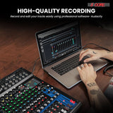 5 Core Audio Mixer 12 Channel DJ Soundboard USB Interface Bluetooth Mixing Console w 99 DSP Effect