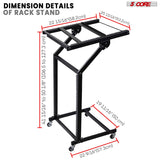 5Core DJ Mixer Stand 12U Adjustable Rack Mount Rolling Stage Cart Pro Audio Studio Equipment w Wheel